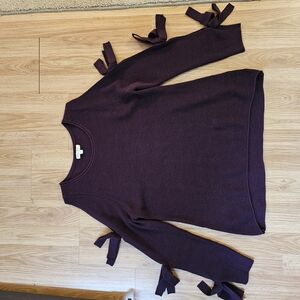 Women's Purple Sweater with Bow Accents